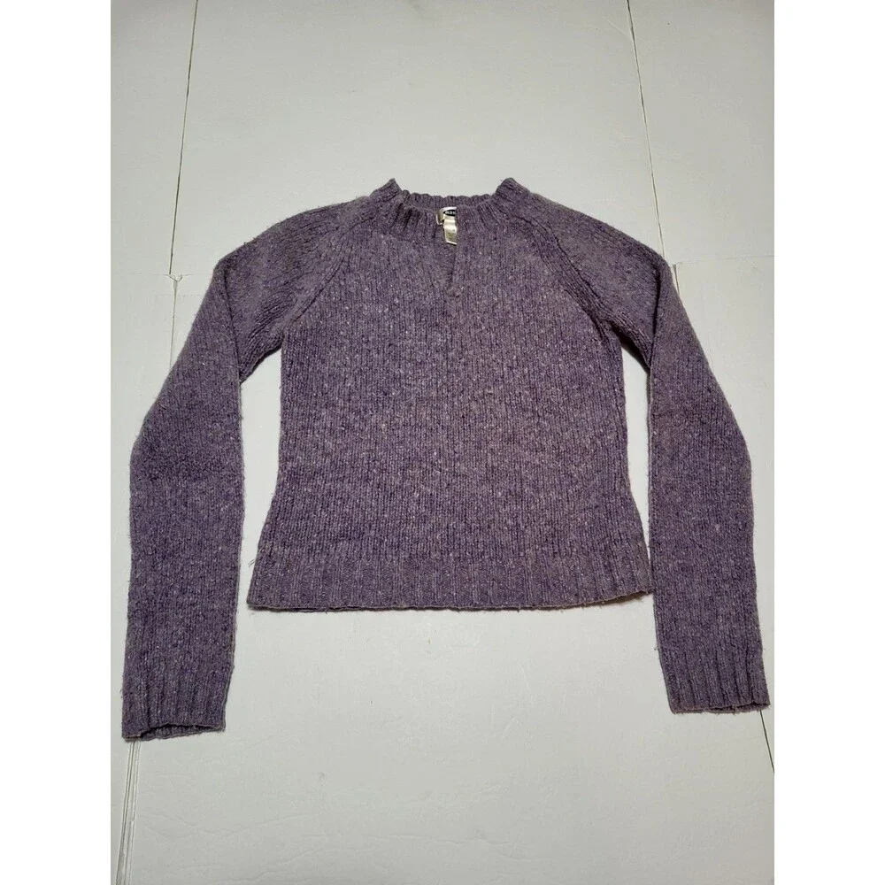 (#L7) Old Navy Knit V-neck Pullover Sweater Youth Size Medium Purple Lambs Wool
